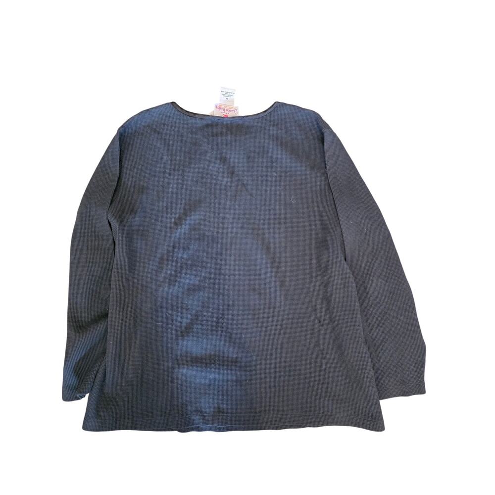 Quacker Factory Thermal Long Sleeve Top 3x‎ Womens Plus Size Black NWT - Picture 3 of 4